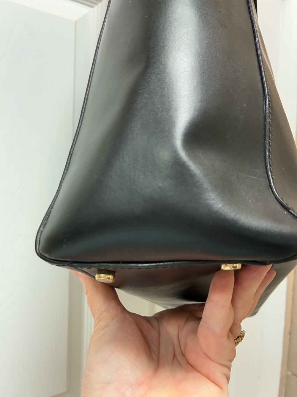 Kate Spade Extra Large Black Leather Tote/Shoulder Bag Pink Interior EUC! - Picture 7 of 15